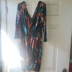 Fashion Nova Multicolor Floral Long Sleeve Dress